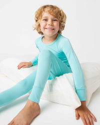 Baby Kids Bamboo Pajamas — Mint To Learn Long Sleeve Pajama Set — Image 1