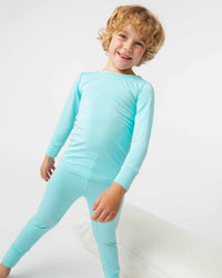 Baby Kids Bamboo Pajamas — Mint To Learn Long Sleeve Pajama Set — Image 1