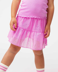 Baby Kids Bamboo Pajamas — Pencil Pink Tulle Skort — Image 1