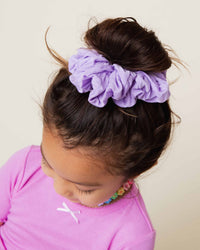 Baby Kids Bamboo Pajamas — Purple Doodles Large Scrunchie — Image 1