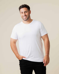 Baby Kids Bamboo Pajamas — White Men's Short Sleeve T-Shirt — Image 1