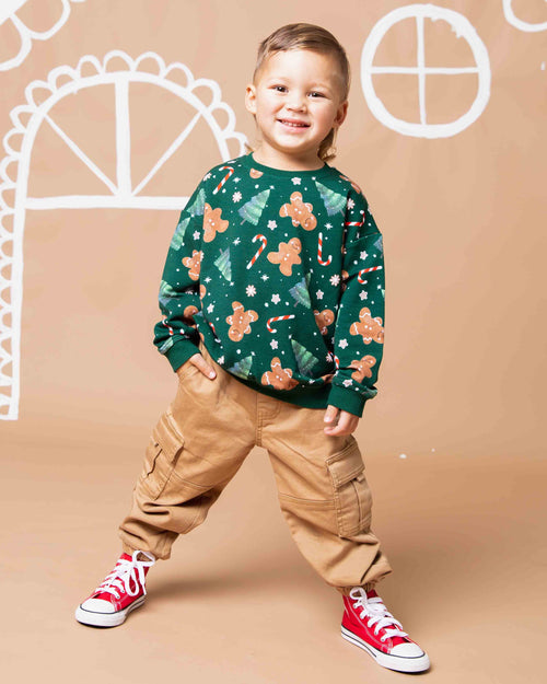 Baby Kids Bamboo Pajamas — Bake it Happen Crew Neck Sweatshirt — Image 1