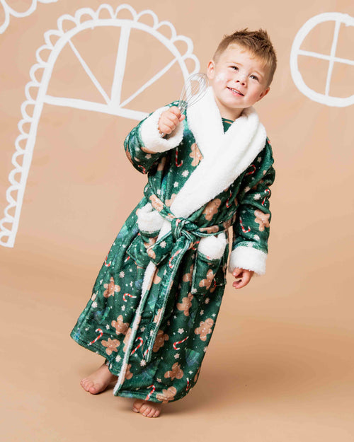 Baby Kids Bamboo Pajamas — Bake it Happen Kids Plush Robe — Image 1