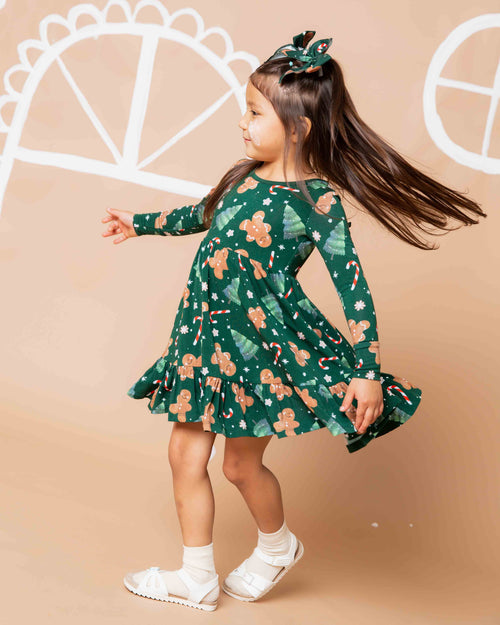 Baby Kids Bamboo Pajamas — Bake it Happen Long Sleeve Dress & Shorts Set — Image 7