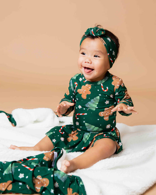 Baby Kids Bamboo Pajamas — Bake it Happen Long Sleeve Ruffle Dress — Image 7