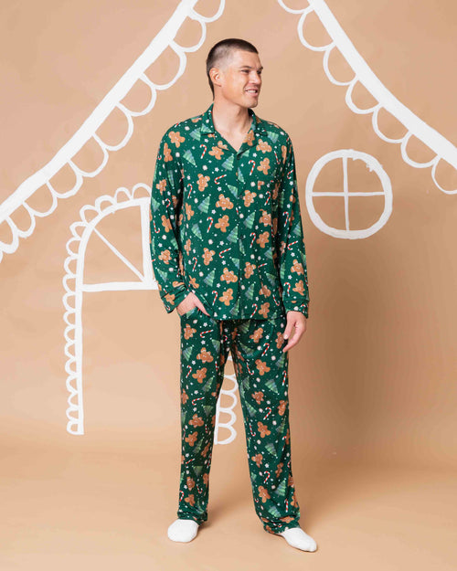 Baby Kids Bamboo Pajamas — Bake it Happen Men's Collar Shirt & Pants Set — Image 1
