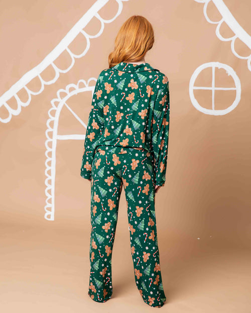 Baby Kids Bamboo Pajamas — Bake it Happen Women's Long Sleeve Collar Shirt & Pants Pajama Set — Image 7
