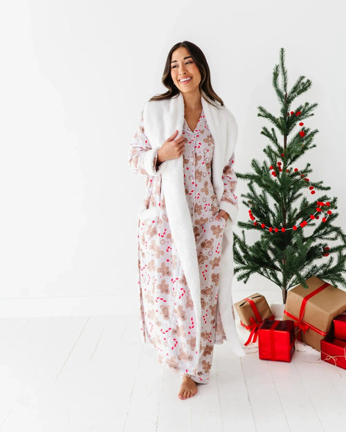 Baby Kids Bamboo Pajamas — Baking Spirits Bright Adult Plush Robe — Image 12