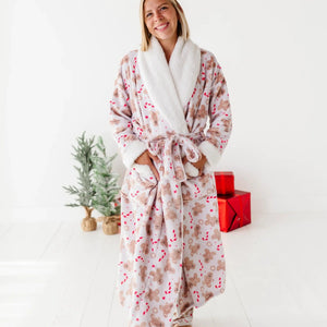 Baby Kids Bamboo Pajamas — Baking Spirits Bright Adult Plush Robe — Image 1