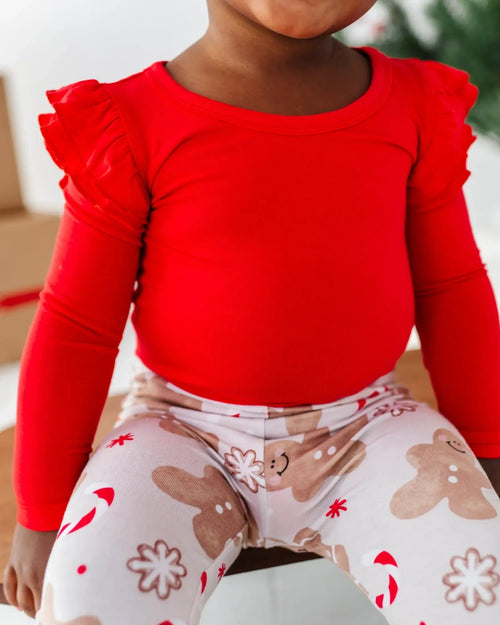 Baby Kids Bamboo Pajamas — Baking Spirits Bright Top & Bell Bottoms Set — Image 5