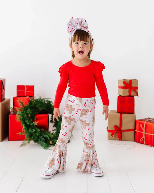 Baby Kids Bamboo Pajamas — Baking Spirits Bright Top & Bell Bottoms Set — Image 9