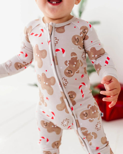 Baby Kids Bamboo Pajamas — Baking Spirits Bright Convertible Romper — Image 6