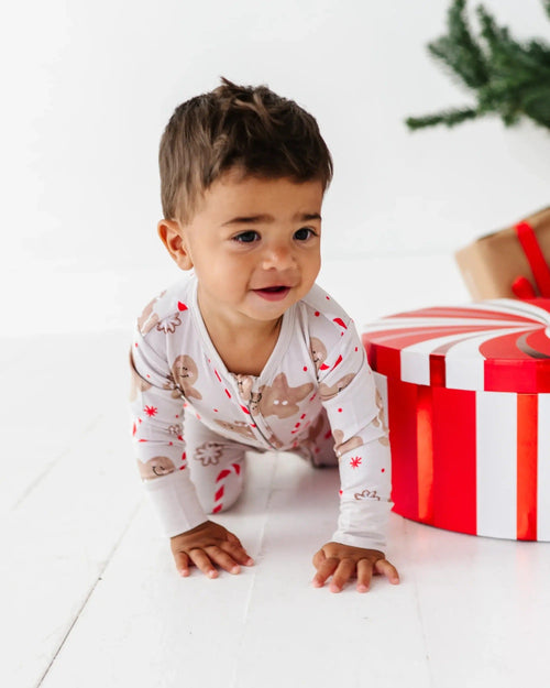 Baby Kids Bamboo Pajamas — Baking Spirits Bright Footie — Image 6