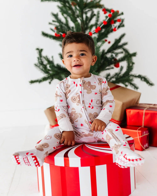 Baby Kids Bamboo Pajamas — Baking Spirits Bright Footie — Image 10