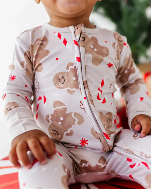 Baby Kids Bamboo Pajamas — Baking Spirits Bright Footie — Image 5
