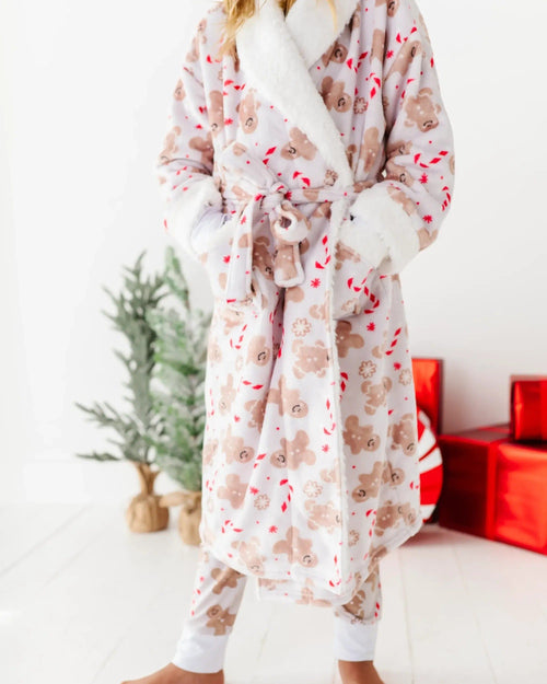 Baby Kids Bamboo Pajamas — Baking Spirits Bright Kids Plush Robe — Image 9