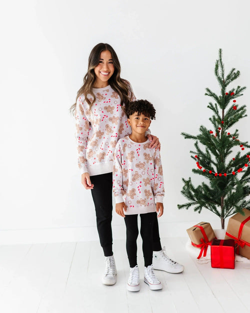 Baby Kids Bamboo Pajamas — Baking Spirits Bright Women's Crew Neck Sweatshirt — Image 4