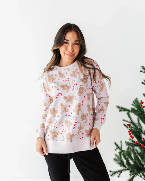 Baby Kids Bamboo Pajamas — Baking Spirits Bright Women's Crew Neck Sweatshirt — Image 1