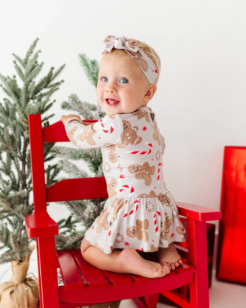 Baby Kids Bamboo Pajamas — Baking Spirits Bright Ruffle Dress — Image 14