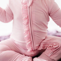 Baby Kids Bamboo Pajamas — Solid Bamboo Solid Footies — Image 1