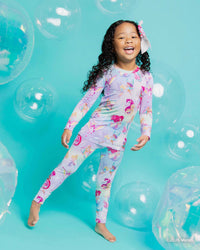 Baby Kids Bamboo Pajamas — Barbie™ Fantasy Long Sleeve Pajama Set — Image 1