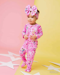 Baby Kids Bamboo Pajamas — Barbie™ Star Power Convertible Ruffle Romper — Image 1