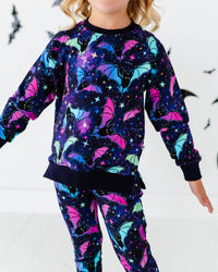 Baby Kids Bamboo Pajamas — Bat Attitude Jogger Set — Image 1
