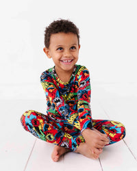 Baby Kids Bamboo Pajamas — BATMAN DC Comics™ Two-Piece Pajama Set - Red — Image 1