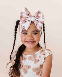 Baby Kids Bamboo Pajamas — Bear Hugs Biggie Bow — Image 1