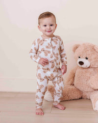 Baby Kids Bamboo Pajamas — Bear Hugs Convertible Romper — Image 1