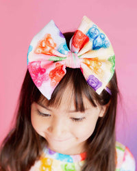 Baby Kids Bamboo Pajamas — Beary Gummy Biggie Bow — Image 1