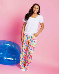 Baby Kids Bamboo Pajamas — Beary Gummy Women’s Wide Leg Pants — Image 1