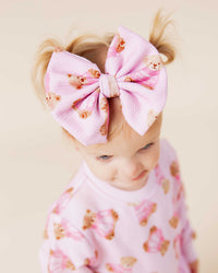 Baby Kids Bamboo Pajamas — Beary Special Biggie Bow — Image 1