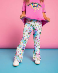 Baby Kids Bamboo Pajamas — Beatles™ Girls Foldover Flares — Image 1