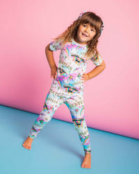 Baby Kids Bamboo Pajamas — Beatles™ Short Sleeve Pajama Set — Image 1