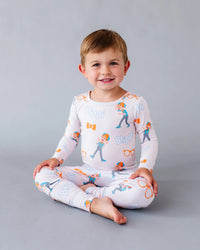 Baby Kids Bamboo Pajamas — Blippi™ Two-Piece Pajama Set - Beige — Image 1