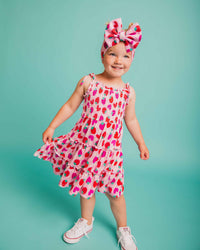 Baby Kids Bamboo Pajamas — Berry in Love Sleeveless Dress & Shorts Set — Image 1