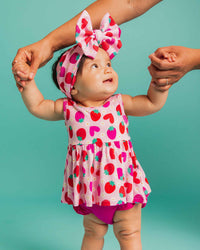 Baby Kids Bamboo Pajamas — Berry in Love Sleeveless Peplum Top & Bottoms Set — Image 1