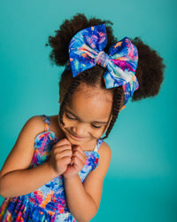 Baby Kids Bamboo Pajamas — Current Crew Biggie Bow — Image 1