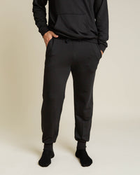 Baby Kids Bamboo Pajamas — Black Men's Jogger Sweatpants — Image 1