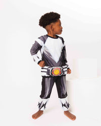 Baby Kids Bamboo Pajamas — Power Rangers Black Ranger Jogger Set — Image 1