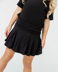 Baby Kids Bamboo Pajamas — Black Girls Skort — Image 1