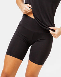 Baby Kids Bamboo Pajamas — Women's Biker Shorts — Image 1