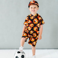 Baby Kids Bamboo Pajamas — Blazing Goals Hooded T-shirt & Shorts Set — Image 1