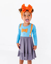 Baby Kids Bamboo Pajamas — Blippi™ Girls Dress & Shorts Set — Image 1