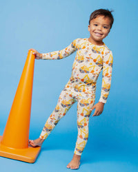 Baby Kids Bamboo Pajamas — Blippi™ Excavator Long Sleeve Pajama Set — Image 1