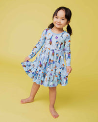 Baby Kids Bamboo Pajamas — Blippi™ & Meekah Adventures Long Sleeve Dress & Shorts Set — Image 1