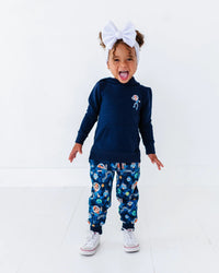 Baby Kids Bamboo Pajamas — Blippi™ in Space Hooded Jogger Set — Image 1