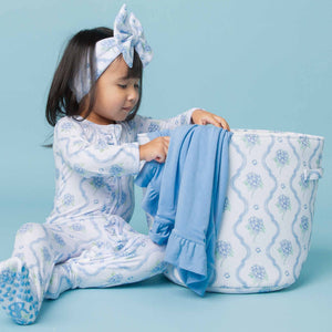 Baby Kids Bamboo Pajamas — Blue-tiful Bloom Signature Bundle — Image 4