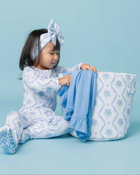 Baby Kids Bamboo Pajamas — Blue-tiful Bloom Signature Bundle — Image 4